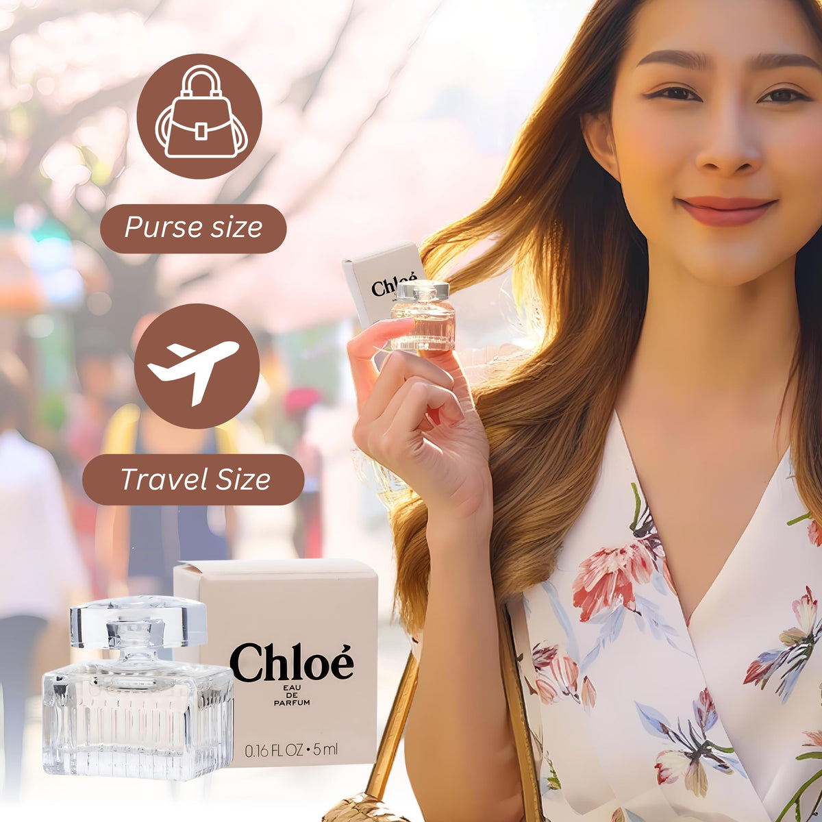 Chloe mini splash travel packaging, compact kit for trips