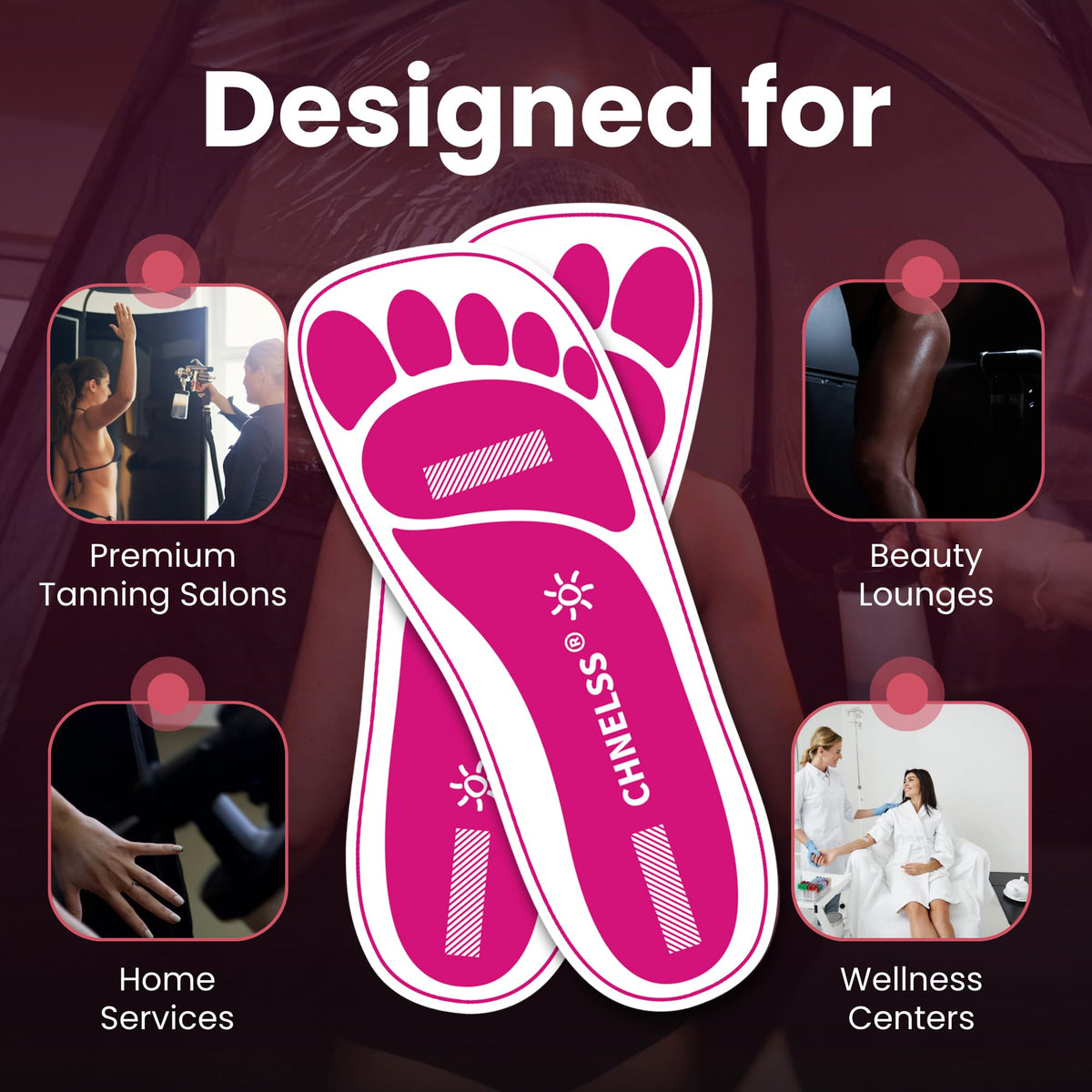 CHNELSS anti-slip feet pads enhance safety in spray tan rooms