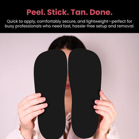 Black CHNELSS feet pads blend with salon setups and minimize visibility.