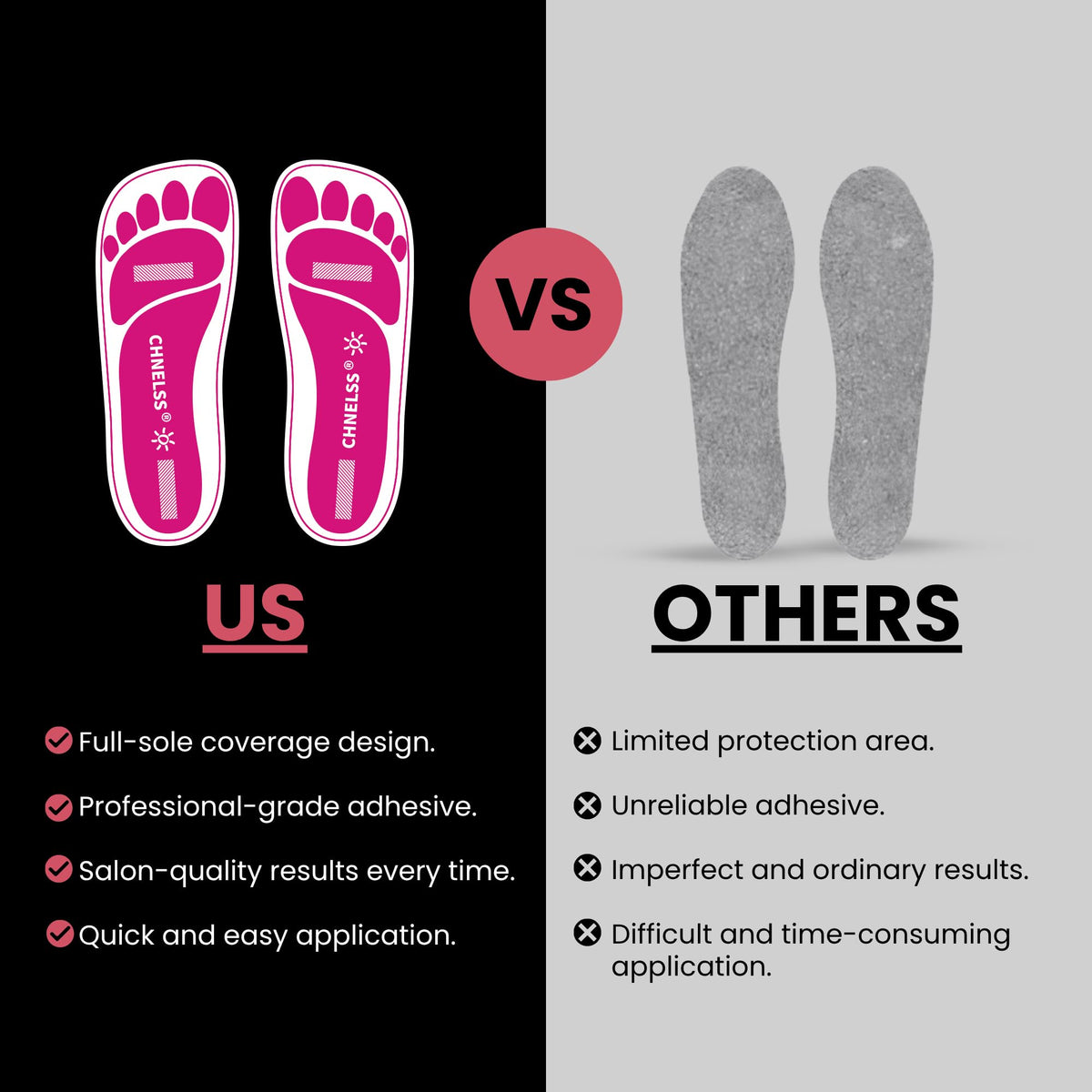 CHNELSS hygienic feet pads protect against overspray during tanning