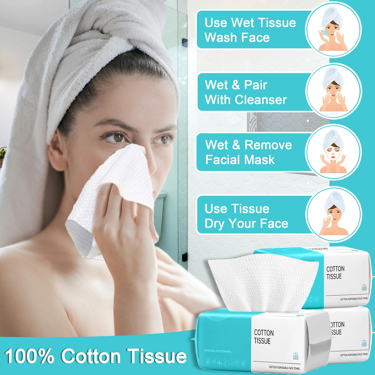 CHNLML disposable towel showing the double-sided texture for cleansing.