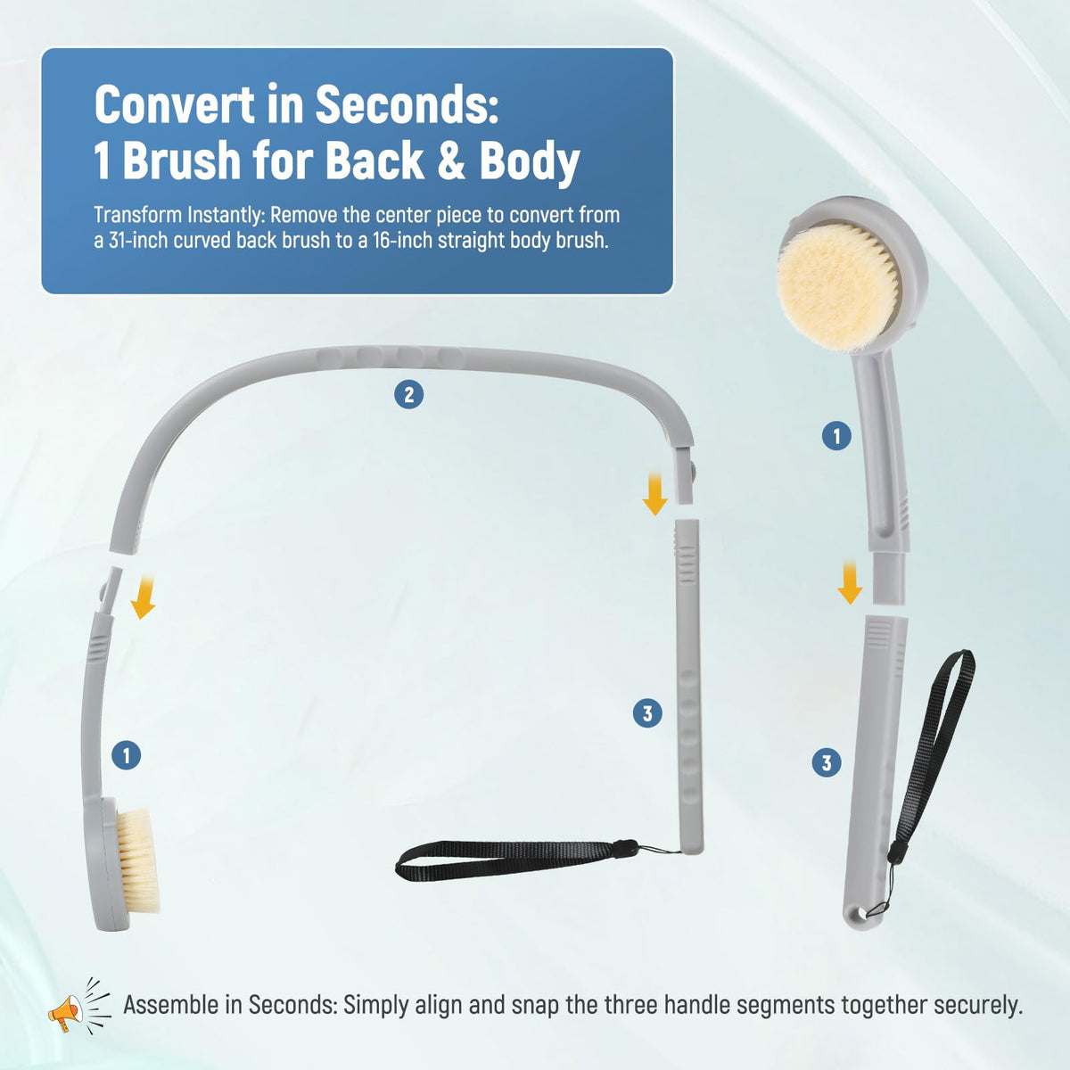 Chonario straight 16-inch back brush handle for a familiar grip