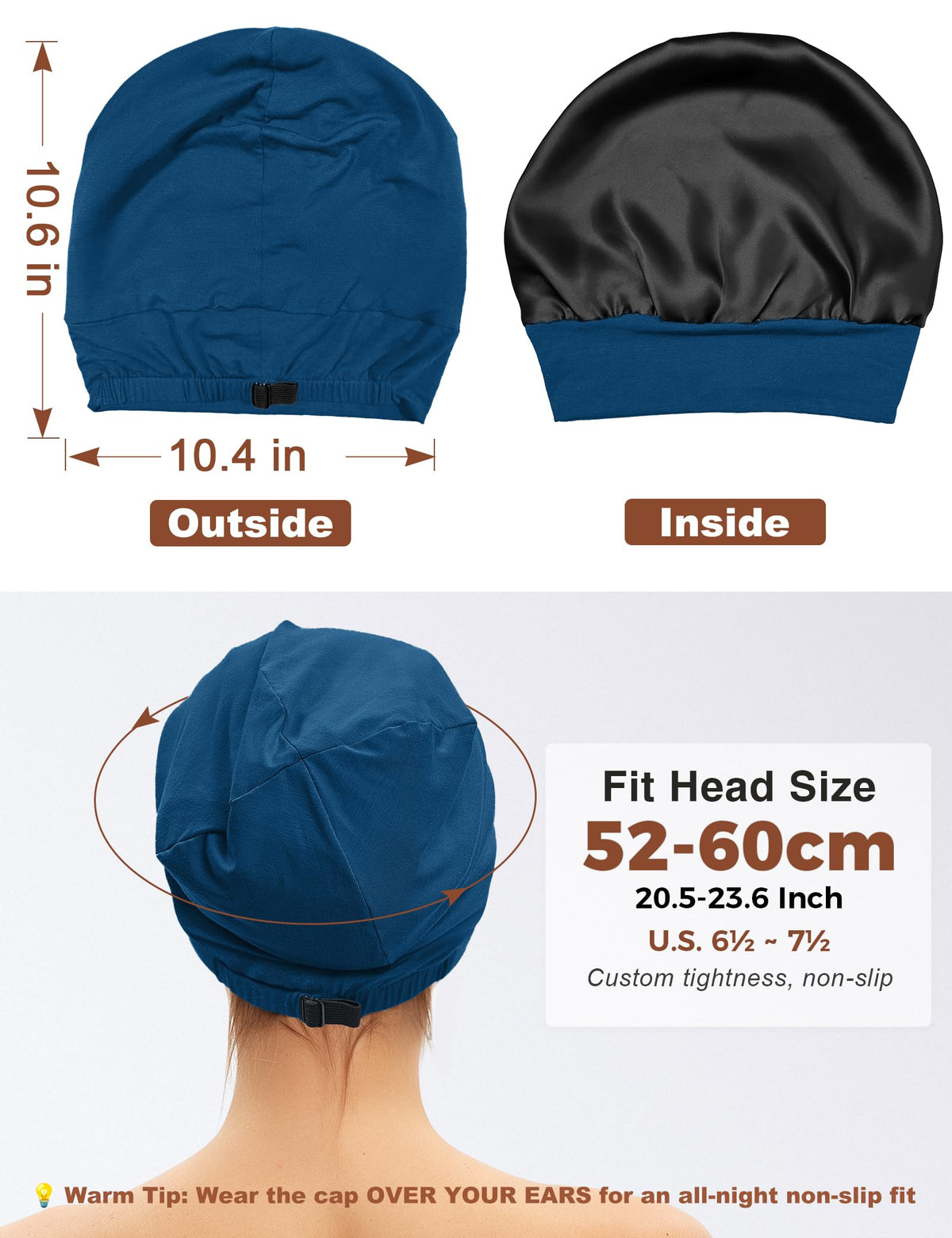 Choshion adjustable-strap buckle demonstrates secure, pressure-free fit for all head sizes