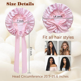 Choshion adjustable tie closure silk bonnet stays in place without marks