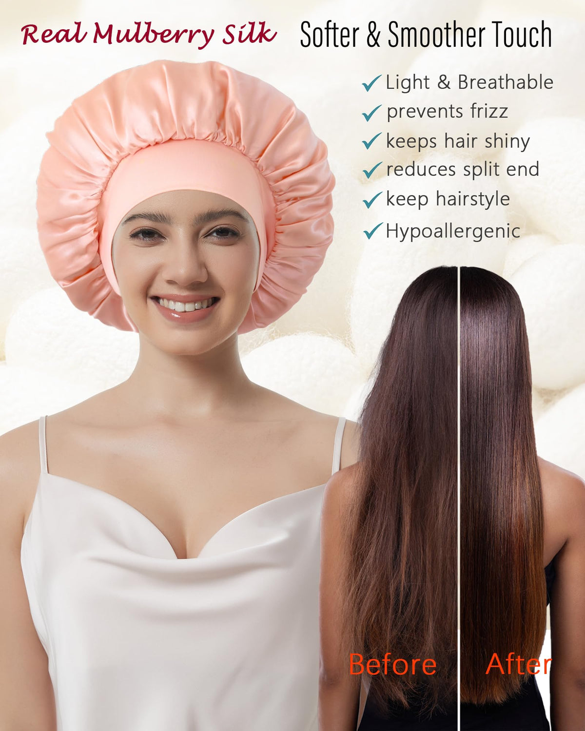 Choshion double-layer silk bonnet offering durable, reversible style