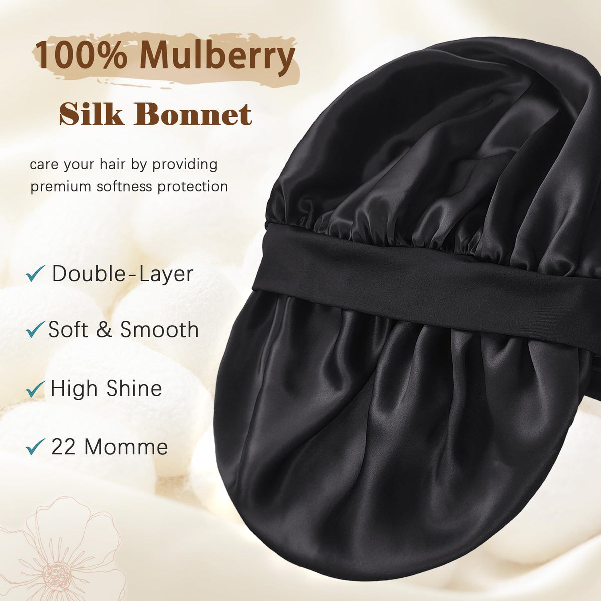 Choshion silk bonnet helps reduce friction for smoother morning hair