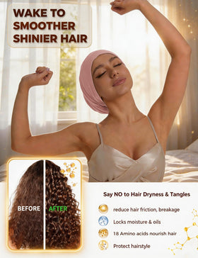 Choshion roomy slouchy night cap fits many hair textures without crushing.