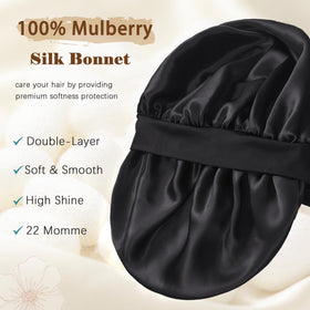 Choshion silk bonnet adjustable tie strap ensures secure fit during sleep.