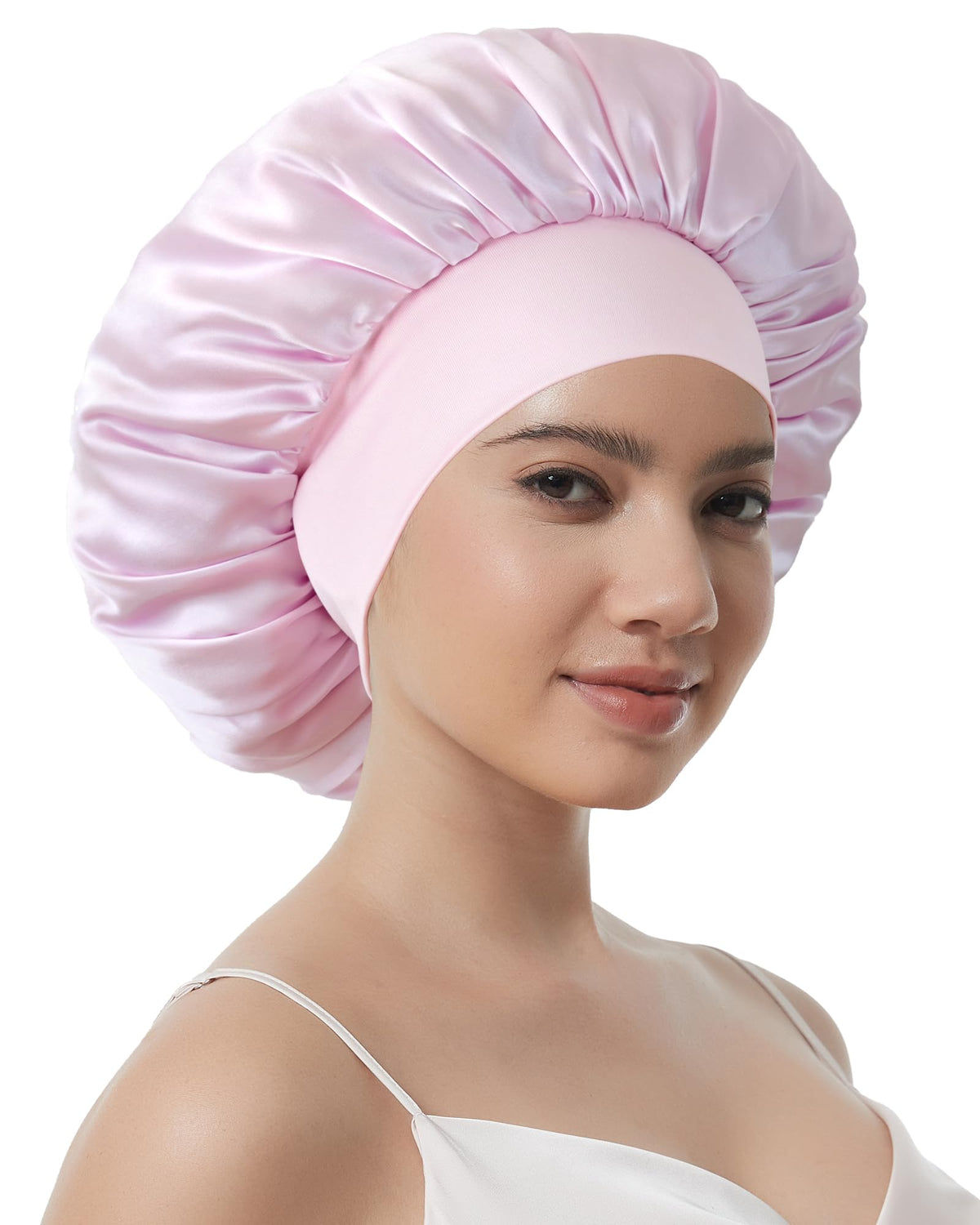 Choshion silk bonnet close-up fabric texture for smooth, low-friction hair care