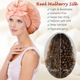 Choshion silk bonnet large-roomy design accommodates curls and braids overnight.