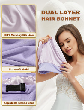 Choshion bonnet with adjustable strap demonstrates secure, slip-free sleep.