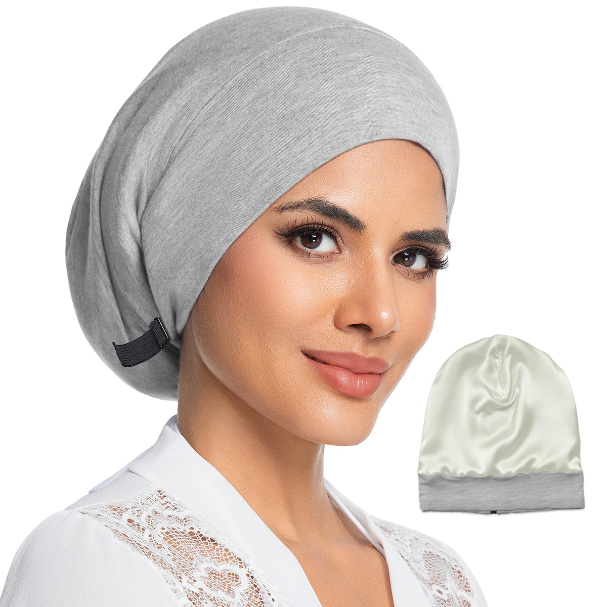 Choshion silk-lined bonnet sleep cap reducing frizz and preserving moisture for hair care.
