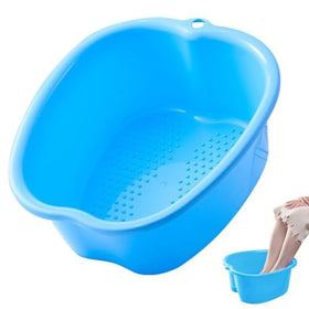 Chpbolly foot soaking tub blue front view highlights durable design for relaxing foot baths.
