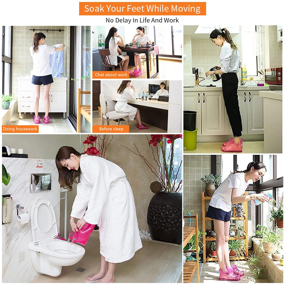 Chpbolly pink foot soaker, portable design for on-the-go foot massage