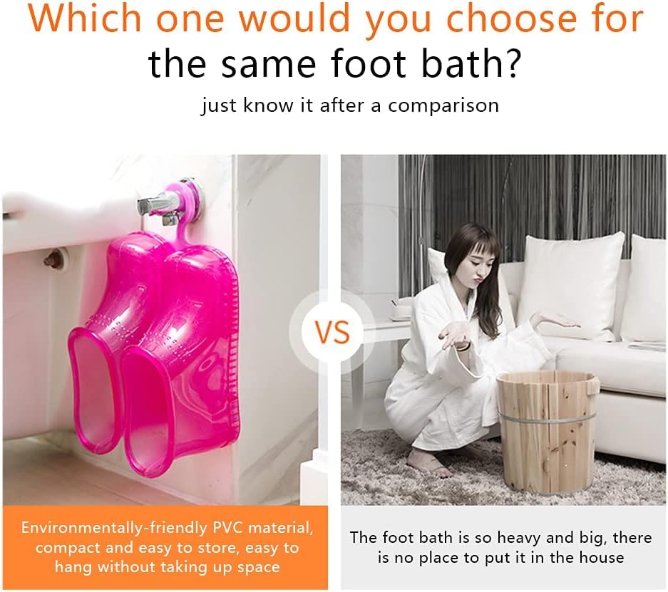 Chpbolly pink foot spa shoes with water-saving soak for minimal water use