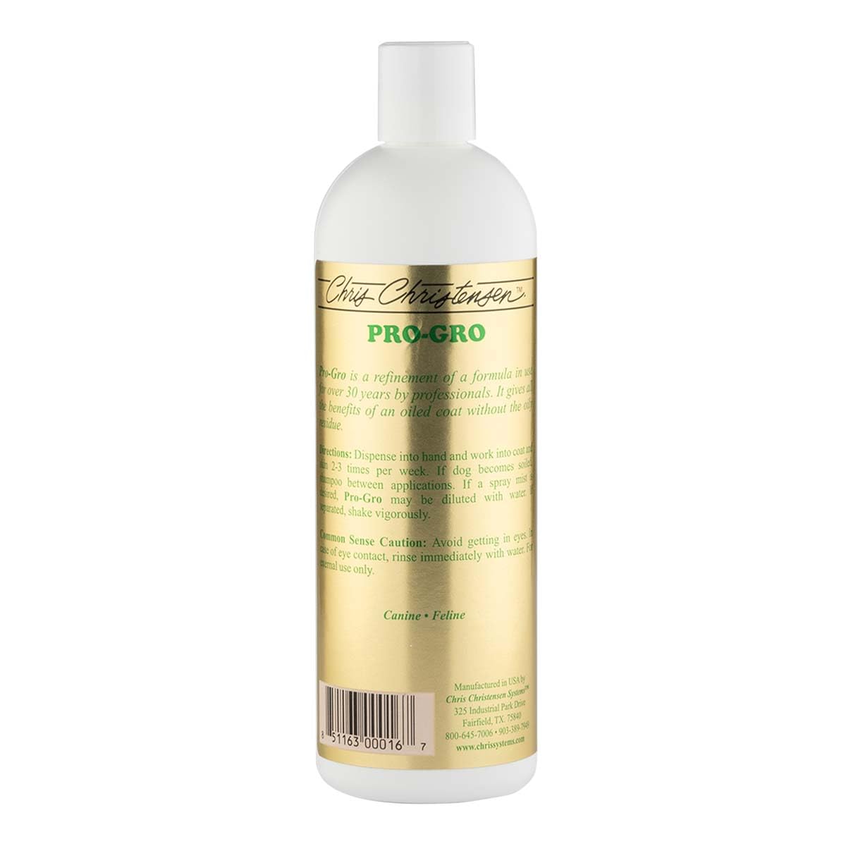 Chris Christensen ProLine Pro-Gro bottle pour demonstrates easy application for quick grooming.