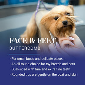 Chris Christensen Buttercomb with rounded tips reduces friction during grooming.
