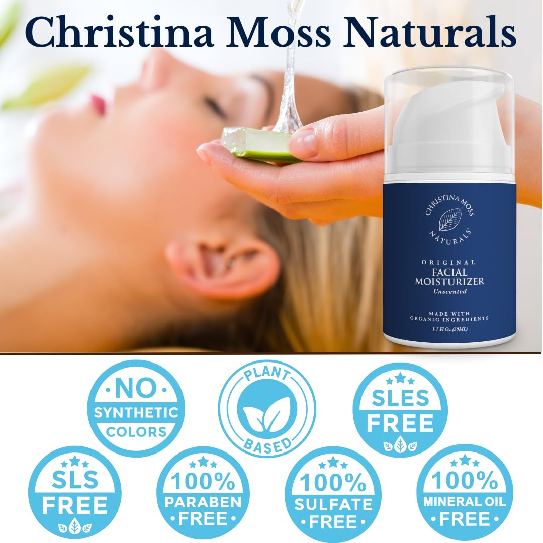 Christina Moss Naturals Original Moisturizer packaging box on display