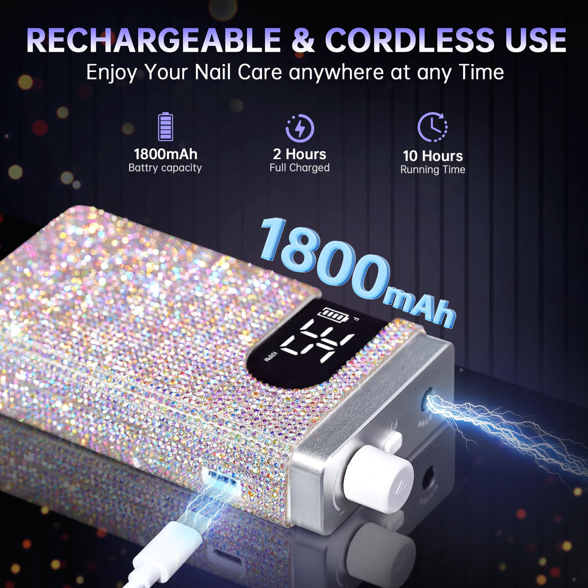 Christine Shelly low noise diamond nail drill ensures comfortable operation during sessions