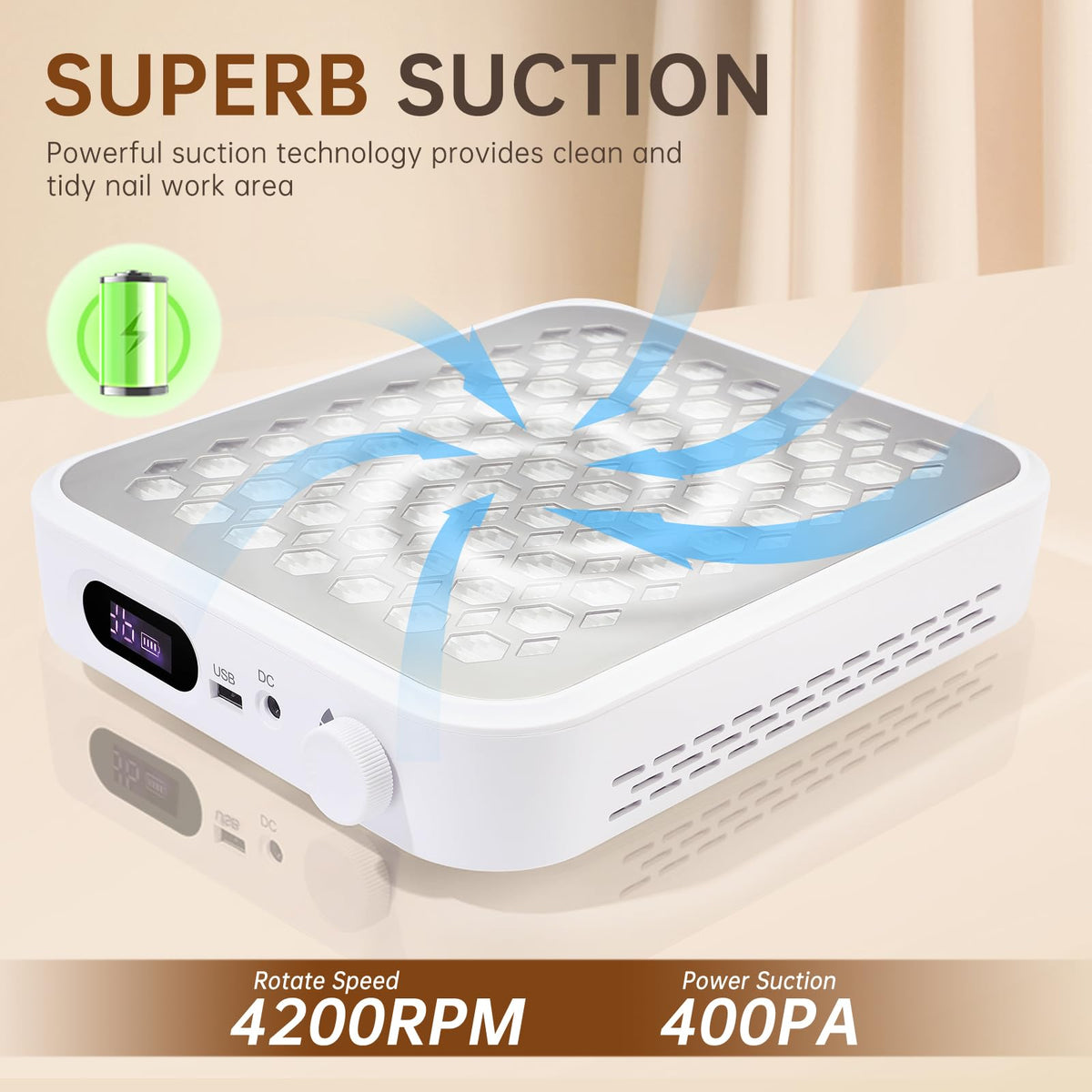 CHRISTINE SHELLY nail dust collector easy on off control and simple setup