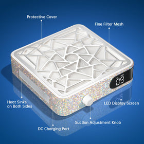 CHRISTINE SHELLY Nail Dust Collector rear vents illustrate heat dissipation for stable operation.