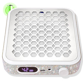 Christine Shelly nail dust collector with rechargeable cordless design for flexible salon use.