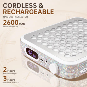 Christine Shelly reusable filter system keeps dust at bay during acrylic filing.