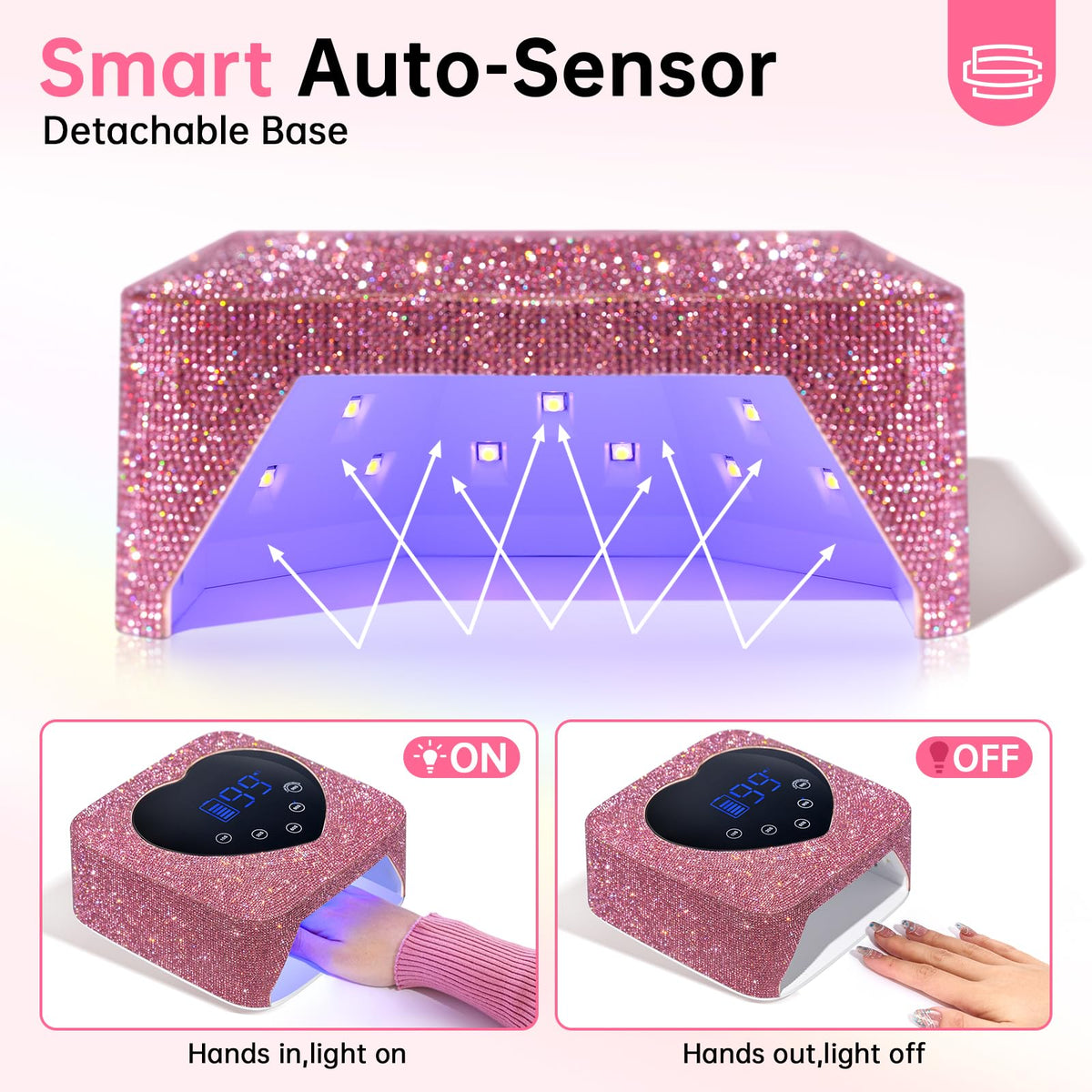 Christine Shelly nail lamp detachable magnetic base enables easy cleaning
