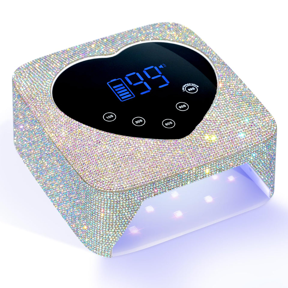 CHRISTINE SHELLY UV LED Nail Lamp with diamond detail for quick home gel curing.