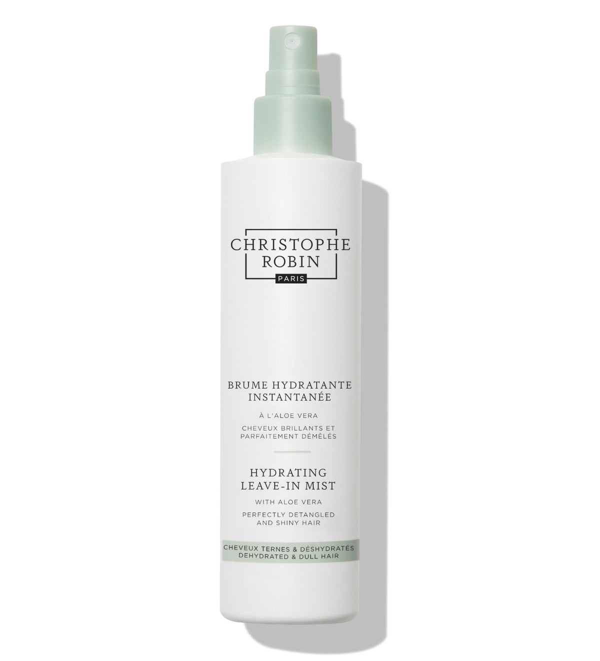 Christophe Robin Hydrating Leave-In Mist Aloe Vera bottle refreshes scalp and hair