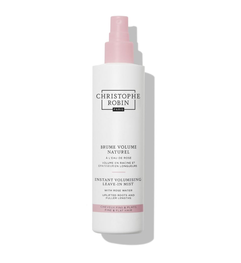 Christophe Robin Instant Volumising Mist bottle lifting roots for fuller hair.