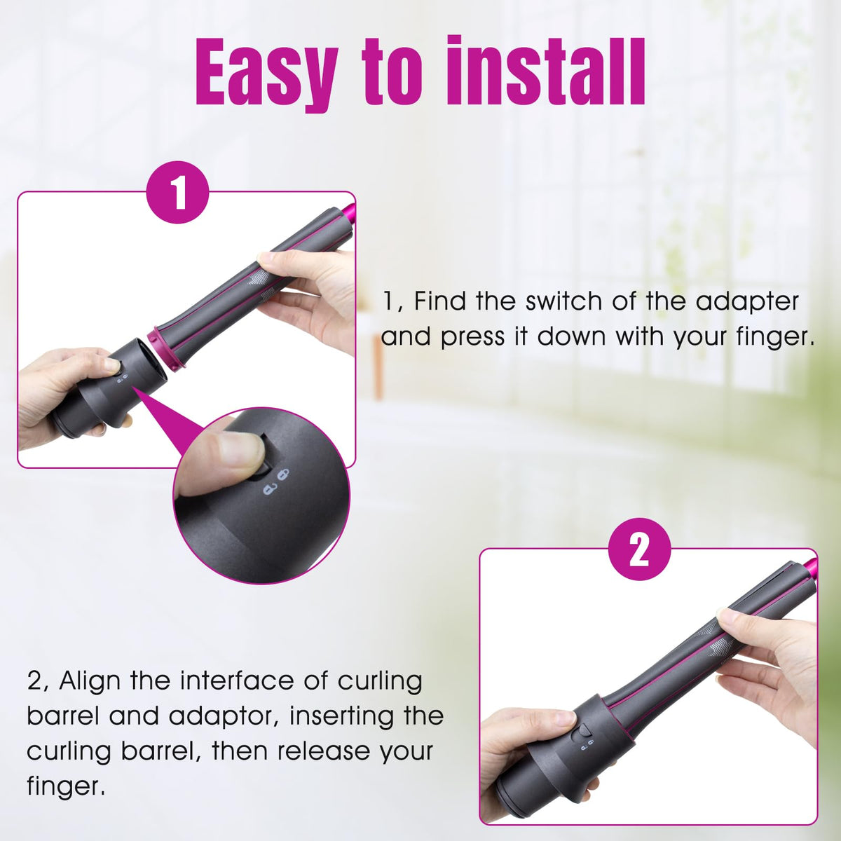 Chuancheng hair dryer adapter converts Dyson dryer into Airwrap-style styling tool.