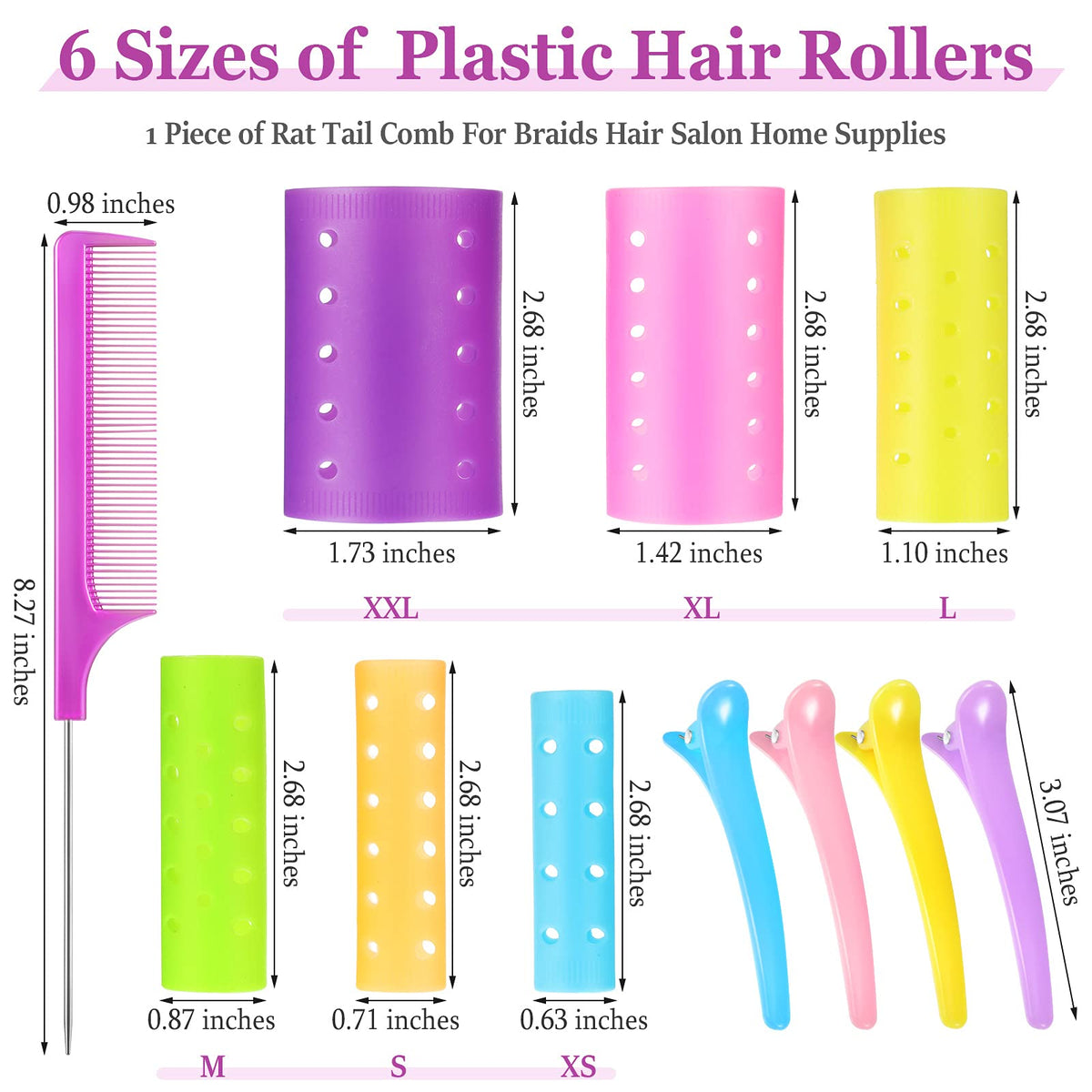Chuangdi hair rollers with 60 pins ensures secure curl formation