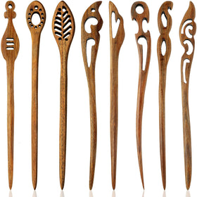 Chuangdi wooden hair sticks 7 inches for secure buns and vintage style.