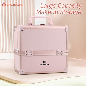 CHUANGJIN makeup train case gift set with extra brushes included