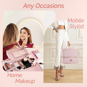 CHUANGJIN makeup train case portable handle for comfortable carrying