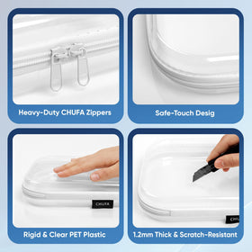 Chufa smooth dual zippers glide for easy access and maintenance.