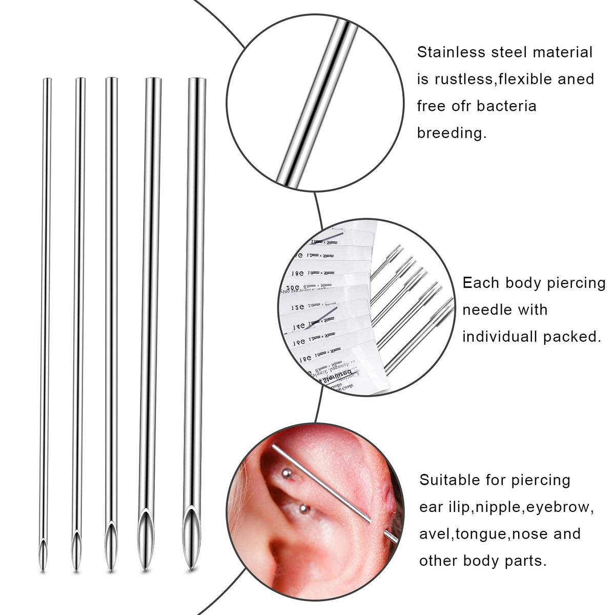 Chumia needle close-up highlights hollow design for smoother entry