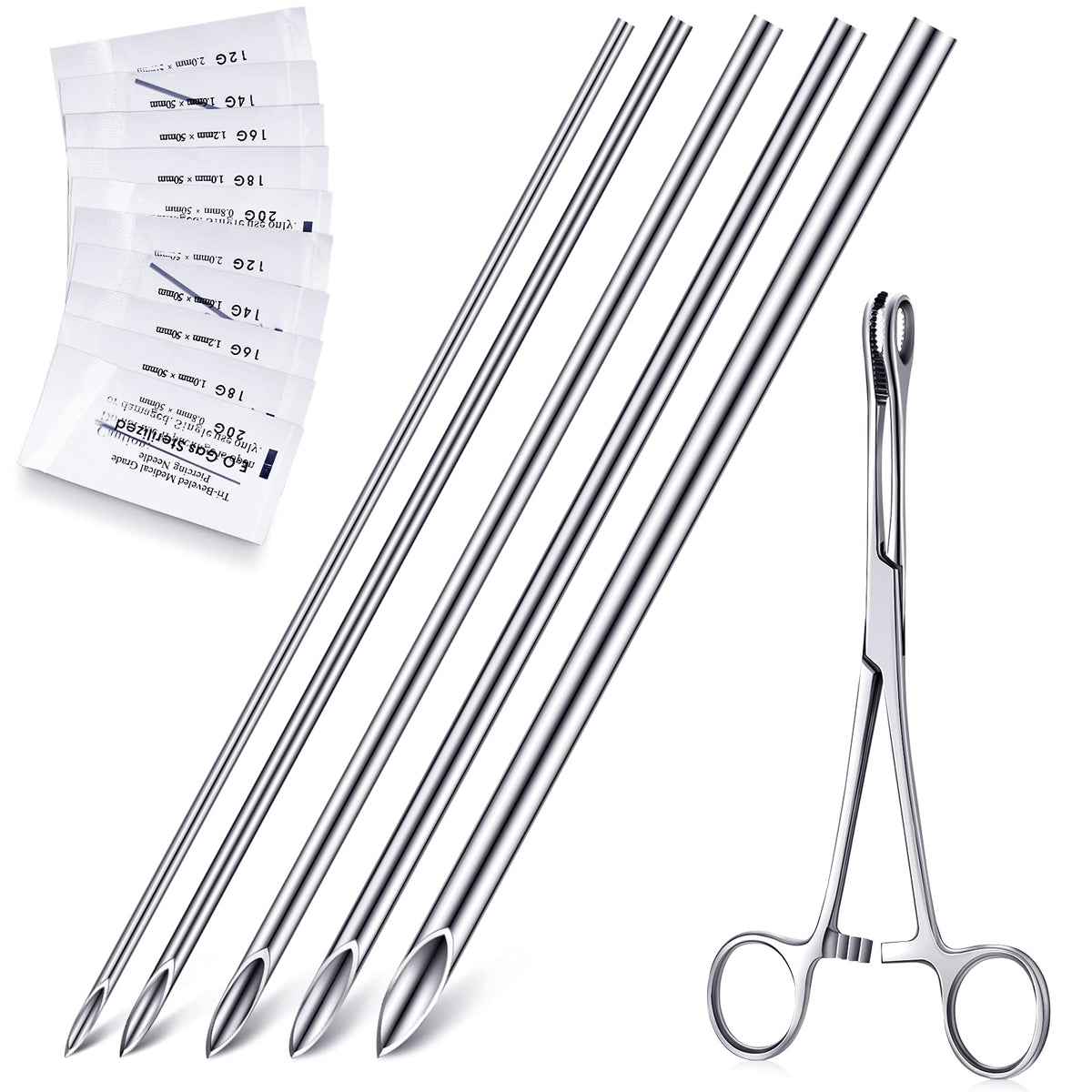 Chumia piercing needles in mixed sizes for versatile piercing options