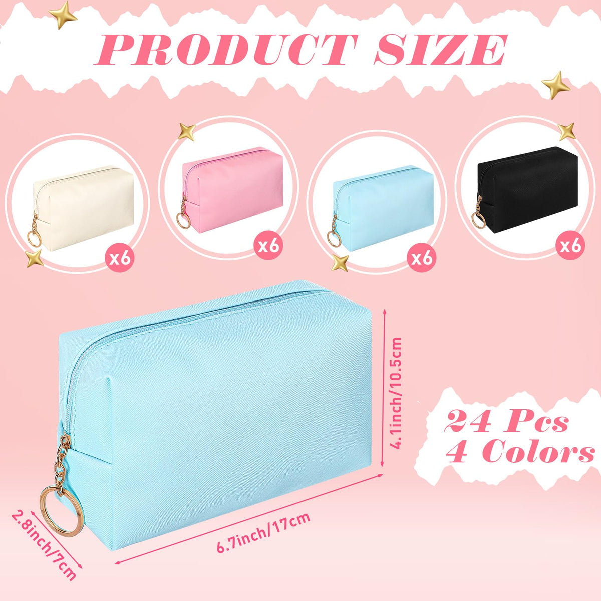 Chunful black makeup bags set ideal for cosmetics and essentials.