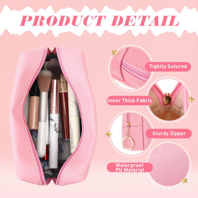 Chunful pink makeup pouch ideal as a compact pencil case.