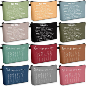 Chunful Bible verse floral cosmetic bag for daily organization