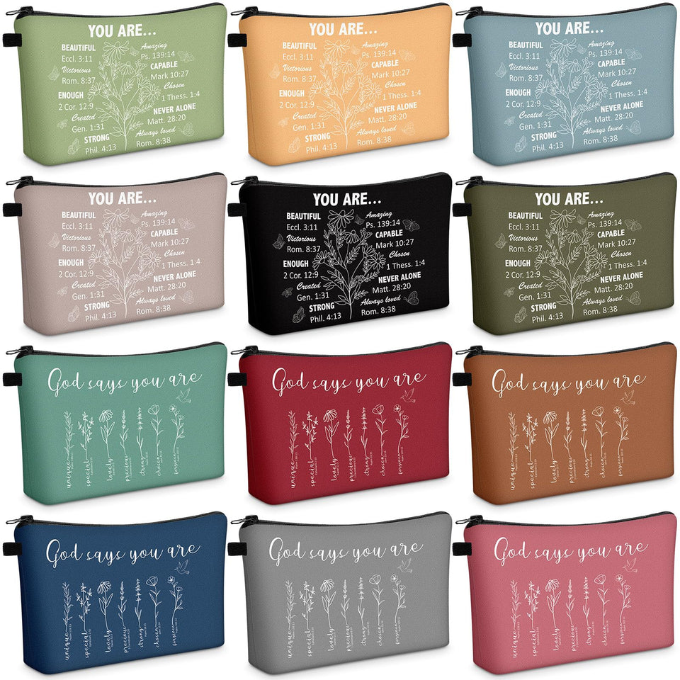 Chunful Bible verse floral cosmetic bag for daily organization