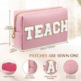 Chunful chenille letter pouch for teachers, ideal travel companion and gift.