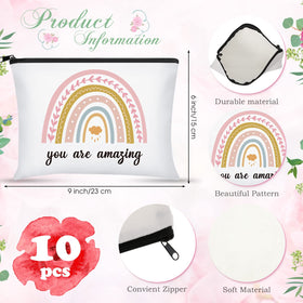 Chunful inspirational quote makeup bag features durable canvas for daily use.