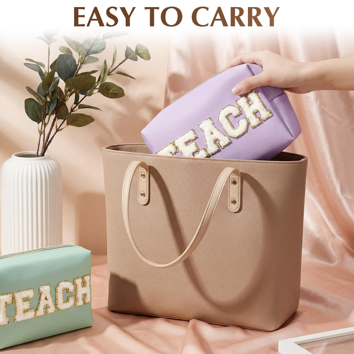 Chunful multi-use teacher gift pouch, serves as travel organizer or stationery case.