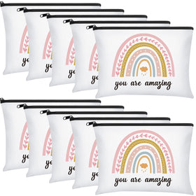 Chunful rainbow canvas makeup bag in cloud style, perfect for organizing cosmetics on the go.