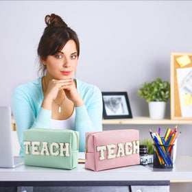 Chunful zipper cosmetic bag with compact size, fits in backpacks and purses.