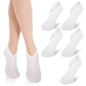CIATBYYJ 10-pack white spa cotton socks showcase breathable cotton-blend fabric for overnight foot care.