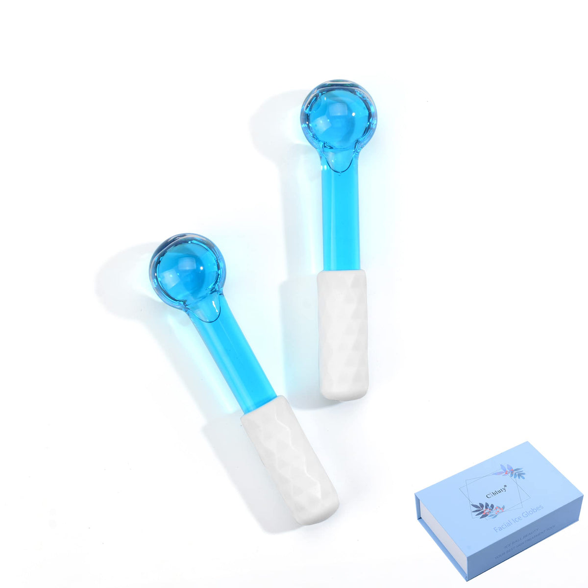 CIBLUTY ice globes in blue packaging for soothing eye massage and cooling treatment